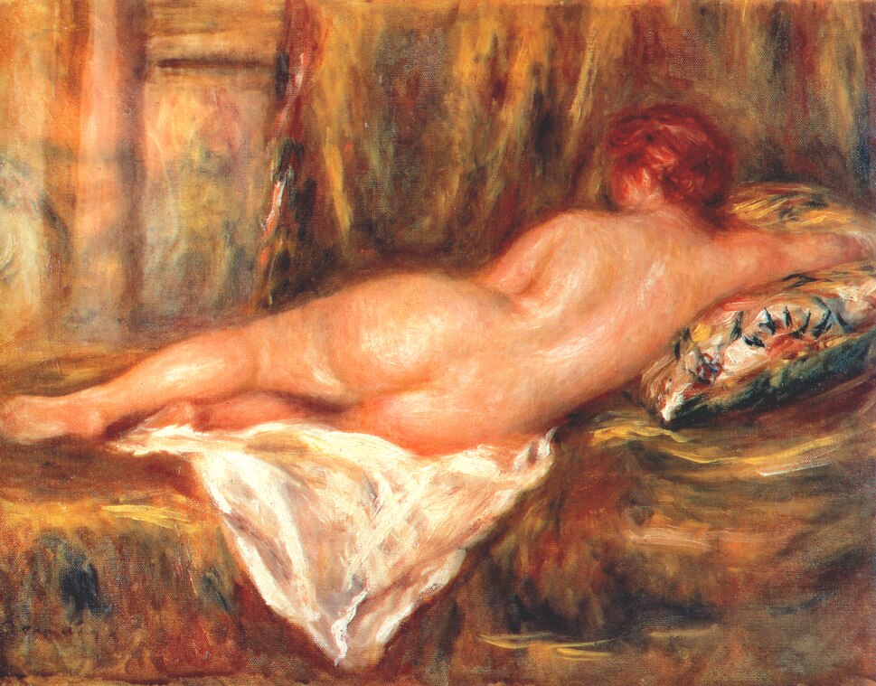 Reclining Nude - Pierre-Auguste Renoir painting on canvas